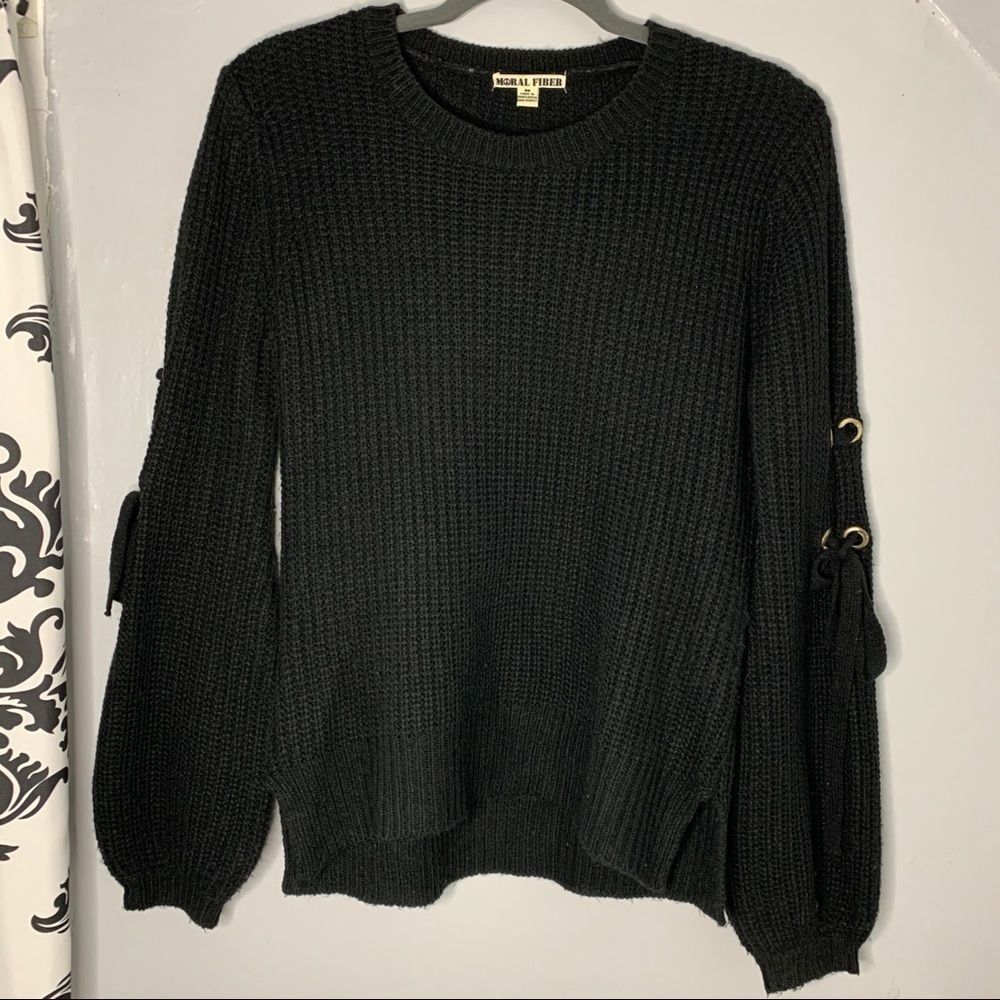 Moral Fiber Black Tie Sweater
